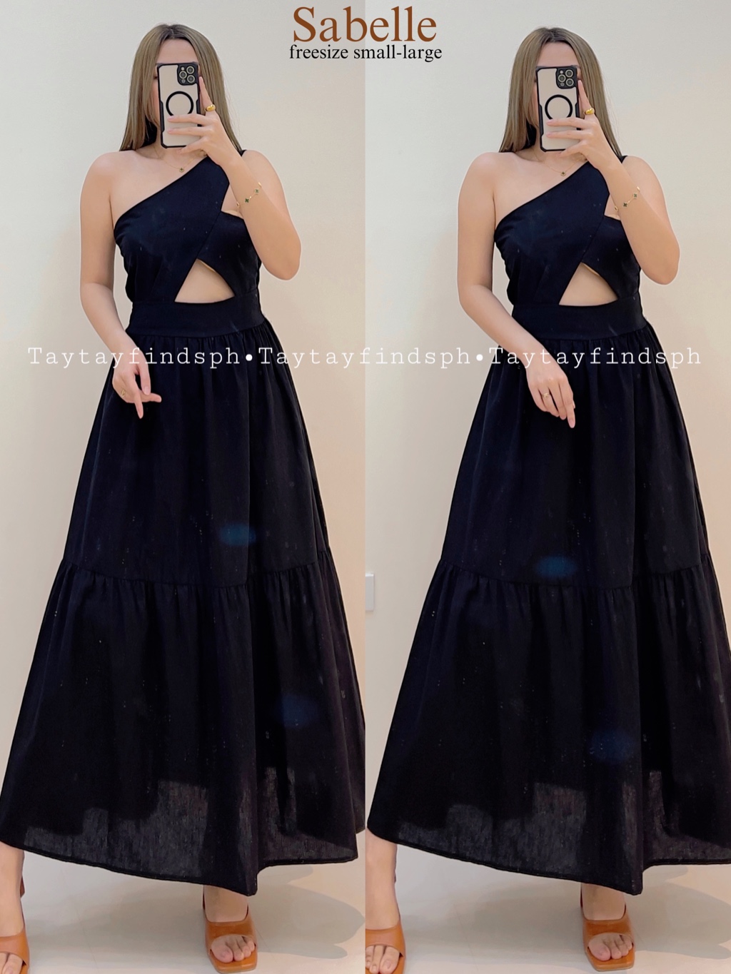 Half shoulder long dress best sale