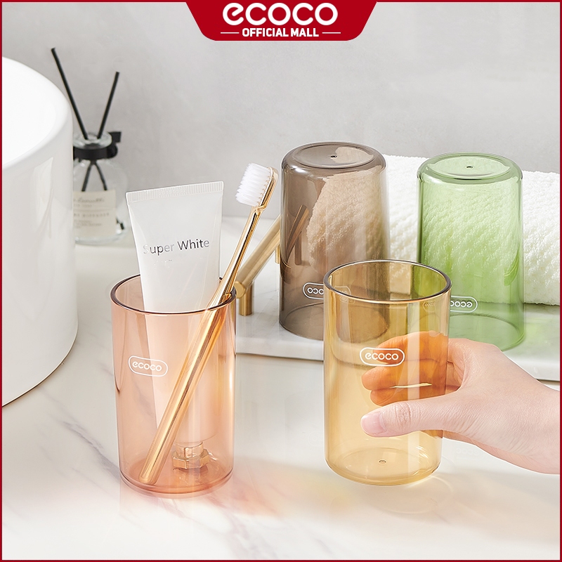 Ecoco Toothbrush Holder Cup 320ml Mouthwash Gargling Cup Mug Storage ...