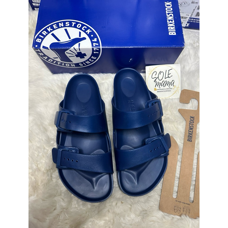 Navy rubber online birkenstocks