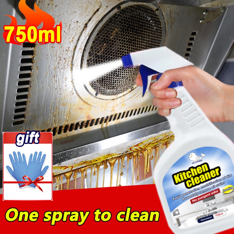 Kitchen Degreaser Remover spray750ml Stove Stain cleaner Hood Grease