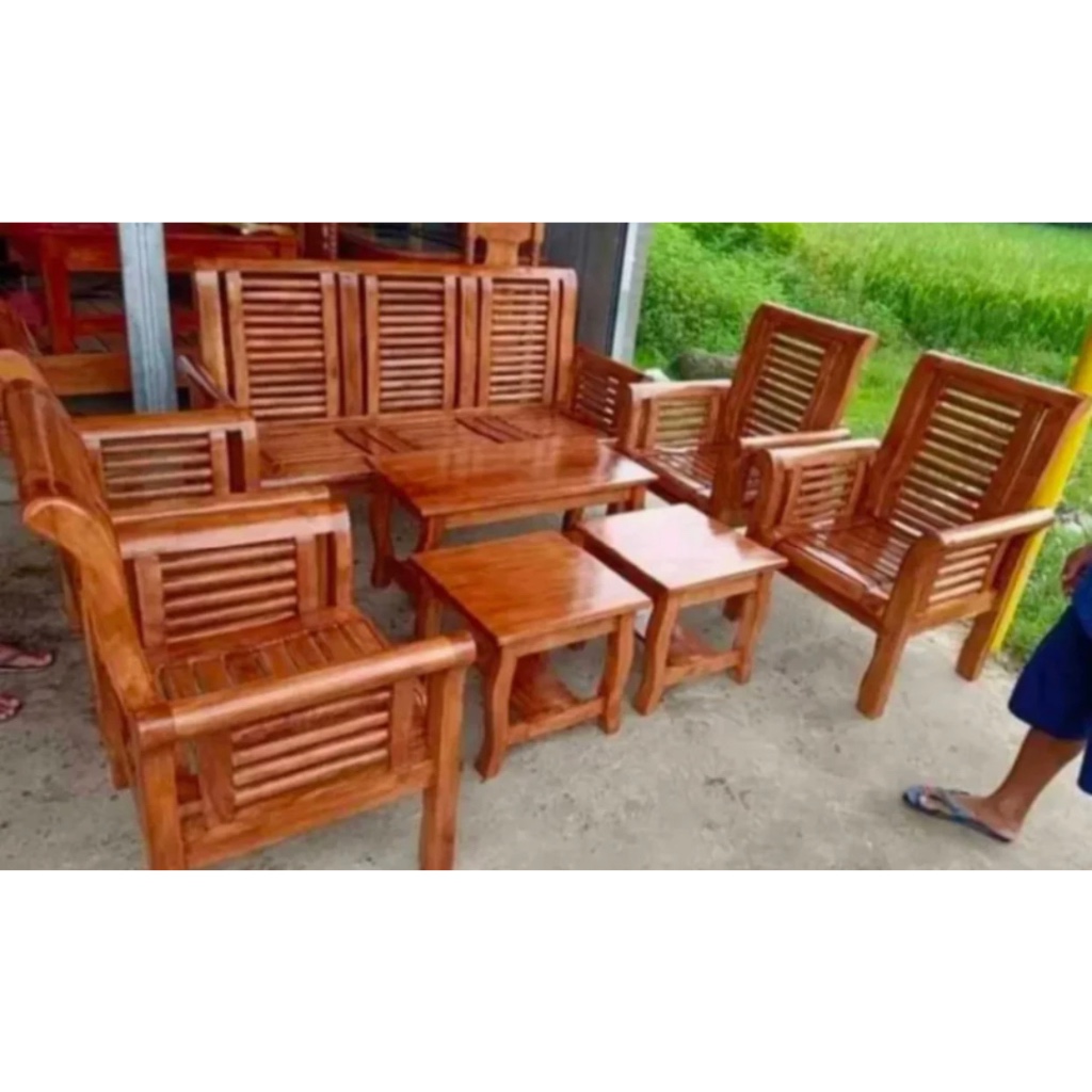 SALA SET (love set) (made with k GMELINA WOOD, with FREE TOP GLASS) Shopee Philippines
