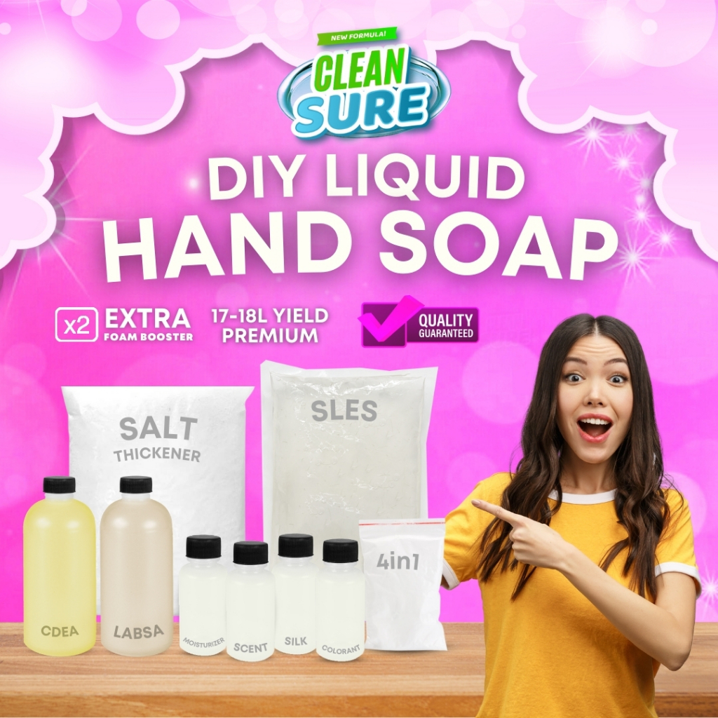 CleanSure Premium DIY Liquid Hand Soap Kit 17L Yield Scented and Highly