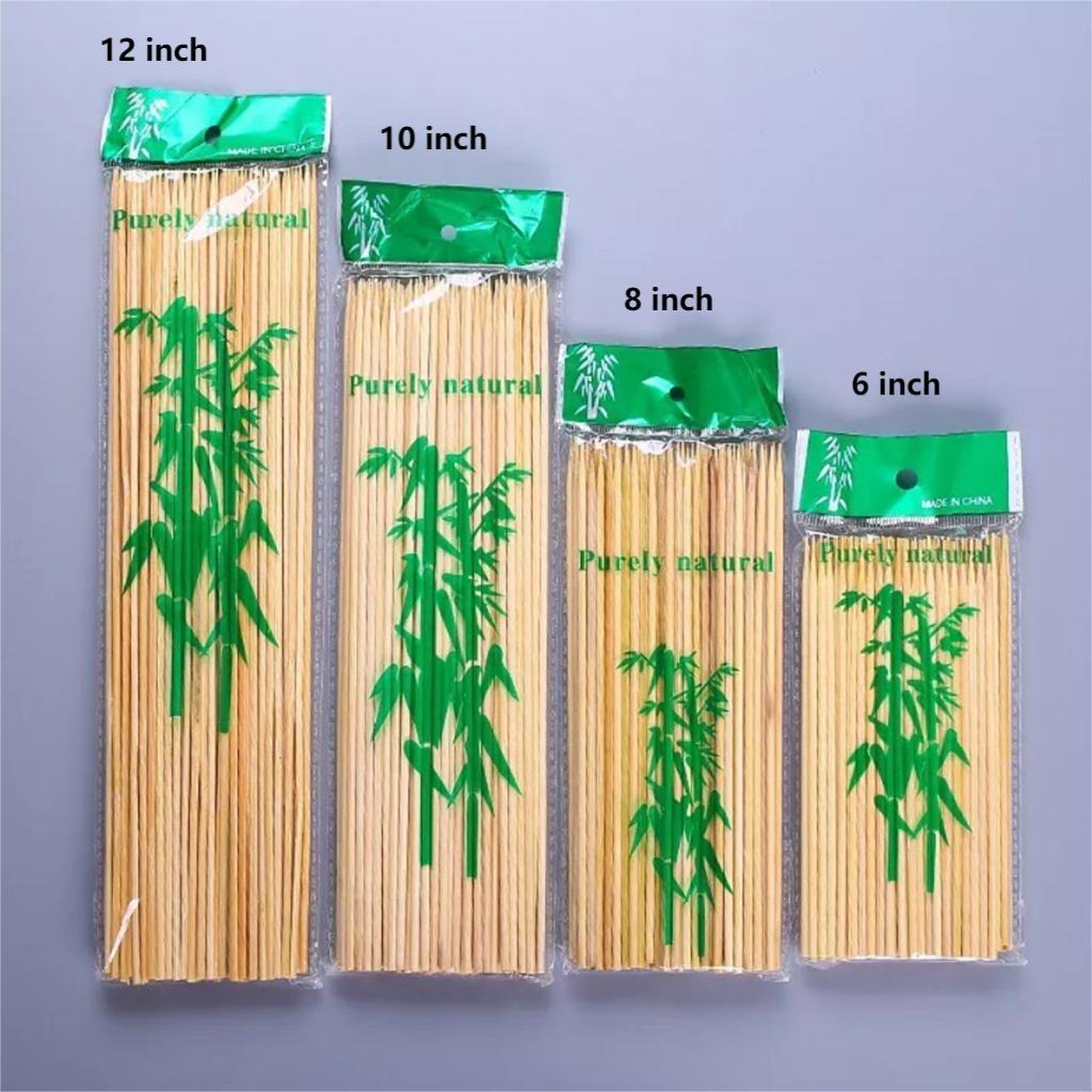 Bamboo Sticks 80pcs Up Sturdy Disposable Barbecue Fruit Wood Sticks ...