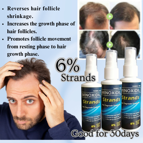 Minoxidil Strands 6% Minoxidil Topical Solution (60ml Per Bottle) Hair 