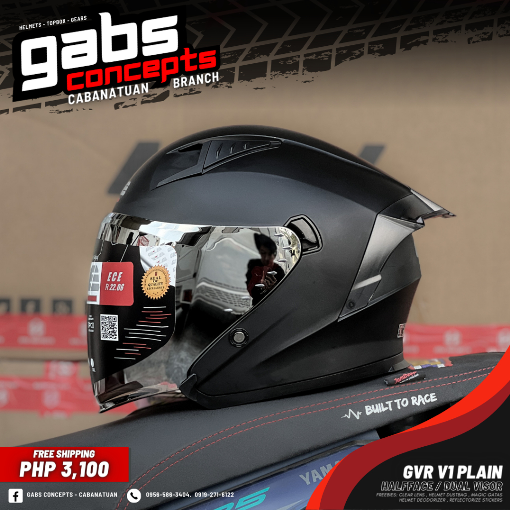GILLE GVR V1 HALF FACE HELMET DUAL VISOR WITH FREEBIES Shopee Philippines