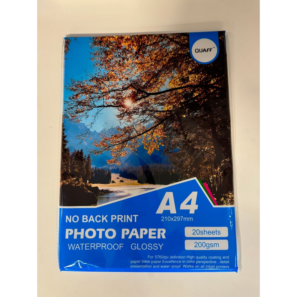 QUAFF No Back Print Glossy Photo Paper A4 200g/230g/250g (20 sheets