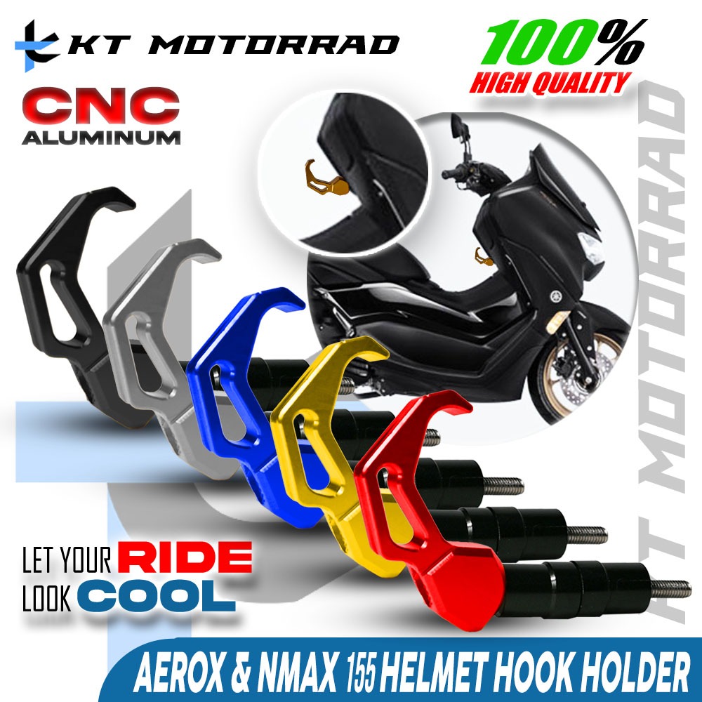 KT AEROX155 NMAX155 HELMET HOOK HOLDER CARGO HOOK HEAVY DUTY CNC ...