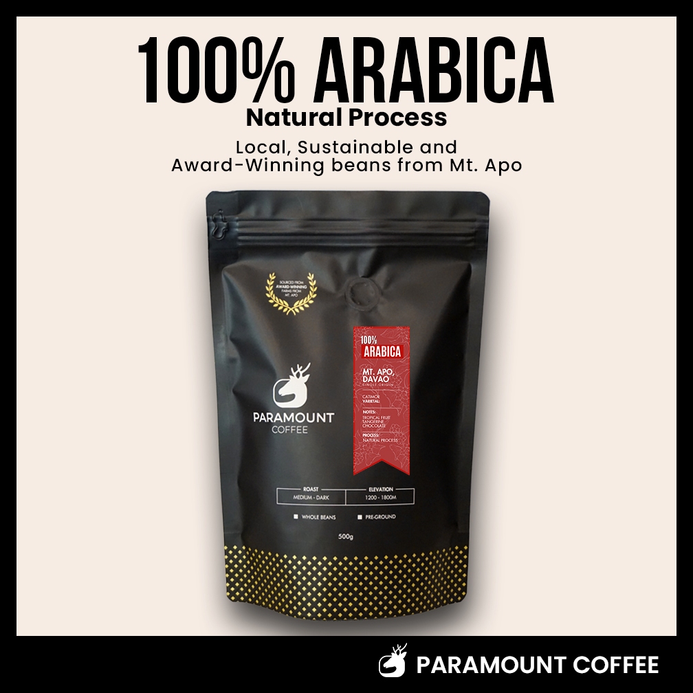Mt. Apo 100 Arabica Whole Coffee Beans Natural Process Paramount Coffee Shopee Philippines