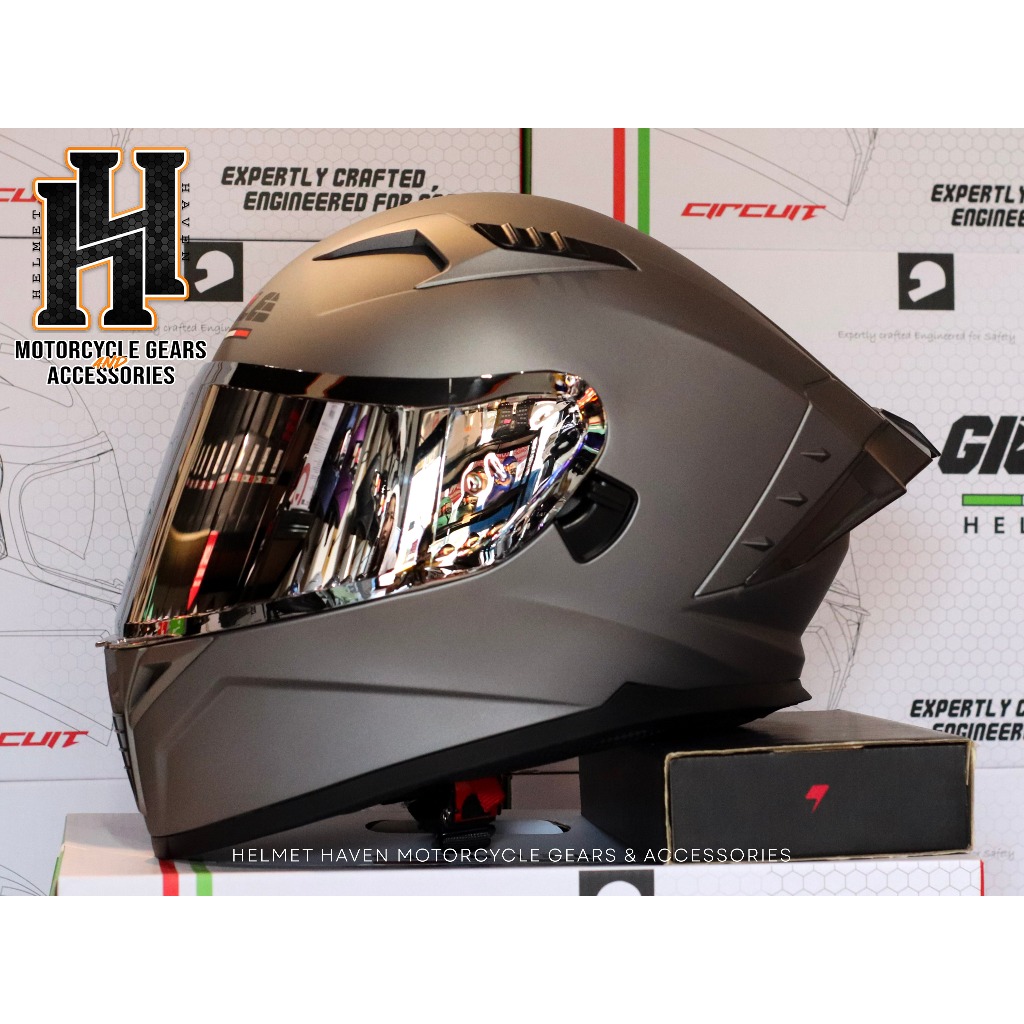 Gille CIRCUIT - Mono Colors Full Face - Dual Visor Motorcycle Helmet ...