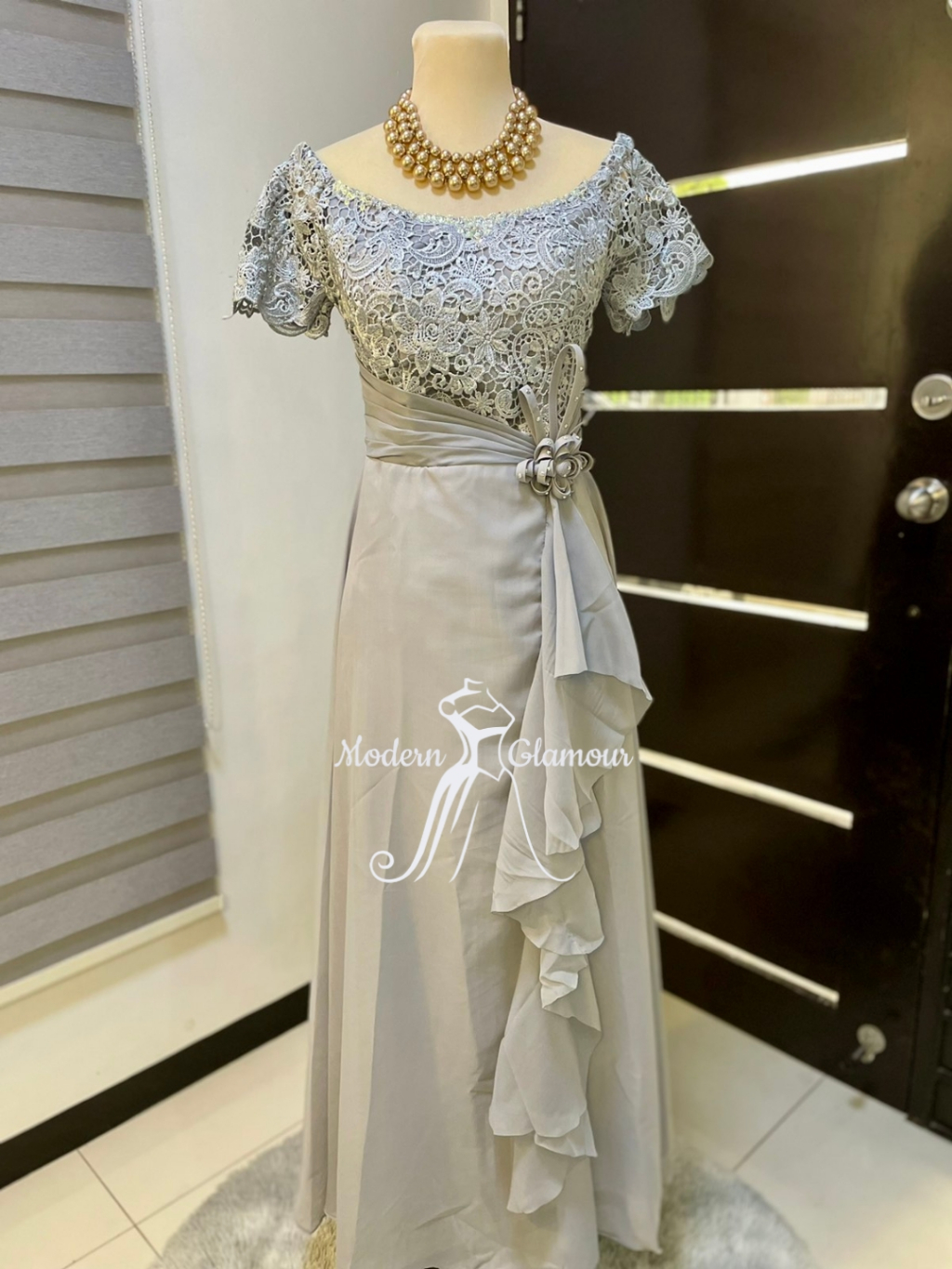 GRAY COLOR GOWN FOR PRINCIPAL SPONSOR NINANG DRESS MOTHER OF THE BRIDE Shopee Philippines