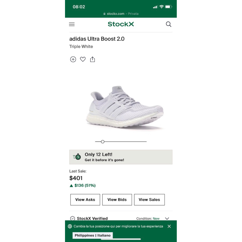 ADIDAS ULTRA BOOST 2.0 triple white ukay ukay shoe | Shopee Philippines