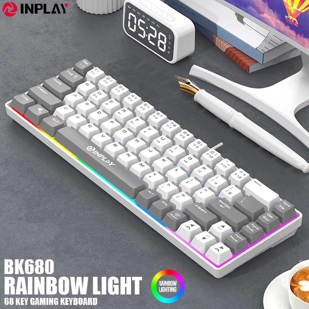 Inplay BK680 Membrane Gaming Keyboard 68 Key RGB Rainbow Light
