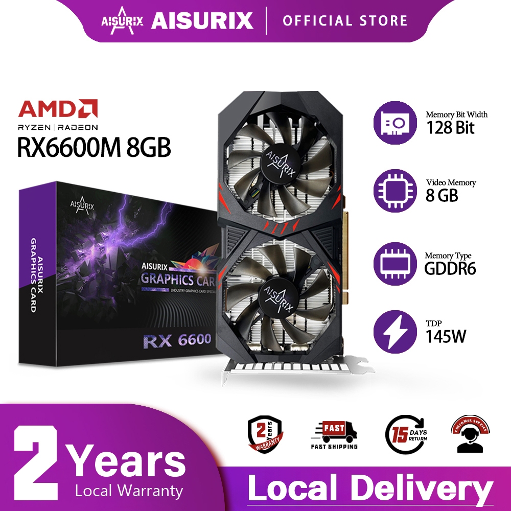 AISURIX RX6600M 8GB Graphics Card AMD Radeon GDDR6 Video Card 100% New ...