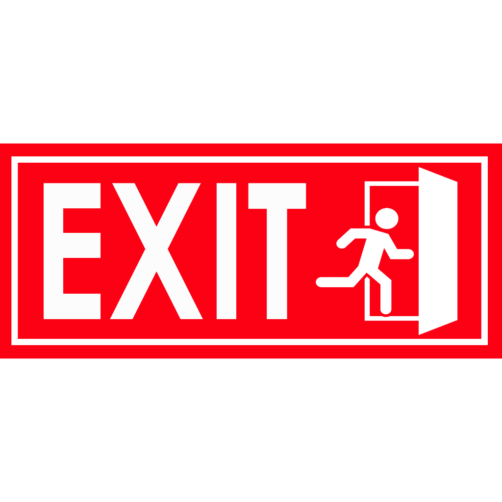 PVC BOARD FIRE EXIT SIGNAGE DIFFERENT COLORS AND DESIGN 7X3 INCHES WITH ...