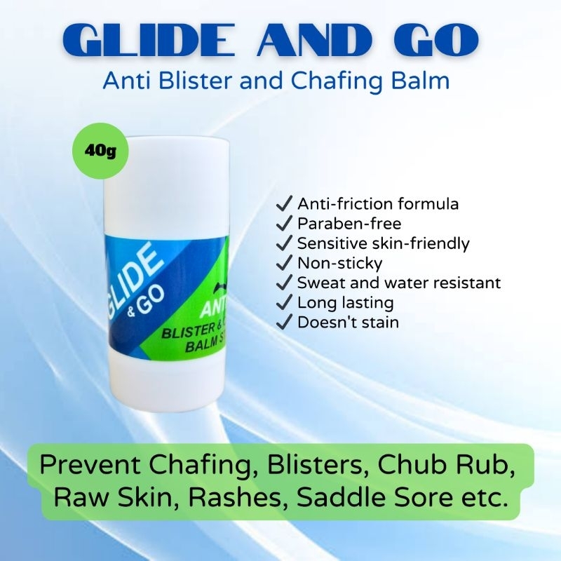 Glide and Go Anti Blister and Chafing Balm Sports Body Balm Chub Rub Paltos Thigh Cream Balm