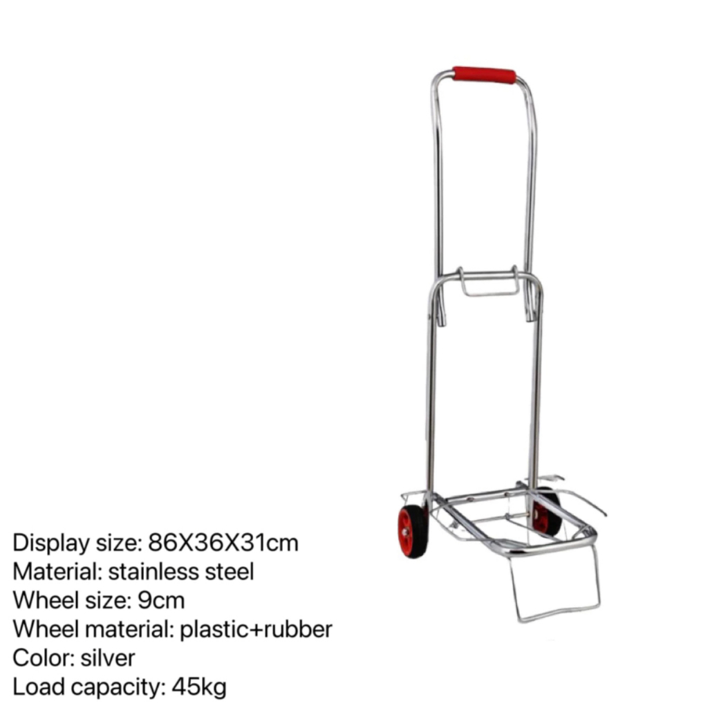 Stainless Steel Pull Rod Car Hand Truck Luggage Cart Small Trailer Folding  Trolley MEGA
