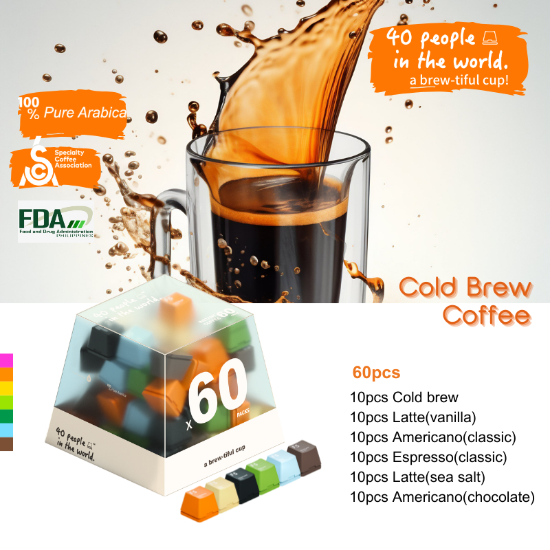 '40 people in the world'instant coffee, F5 cold brew coffee 60pcs per
