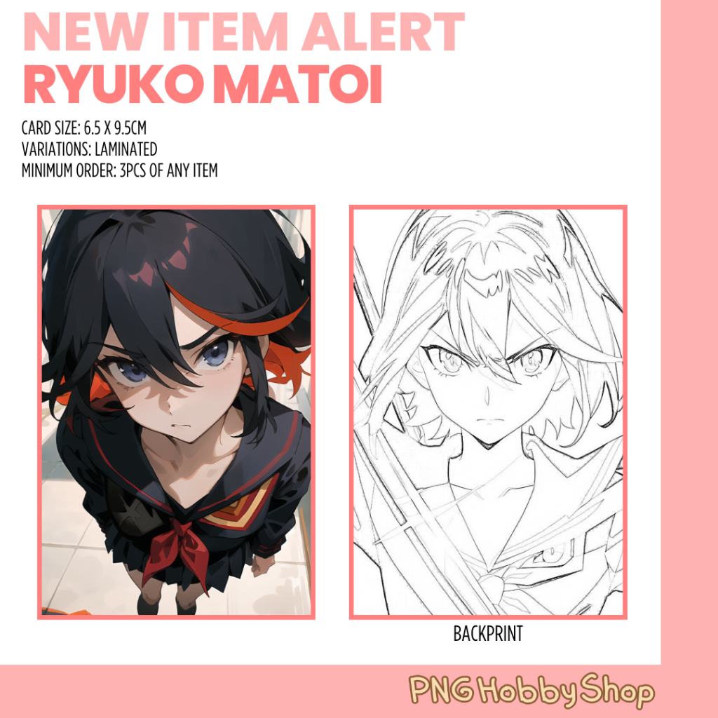 Ryuko Matoi Kill La Kill Anime Photocards and Keychains - PNG Hobby ...