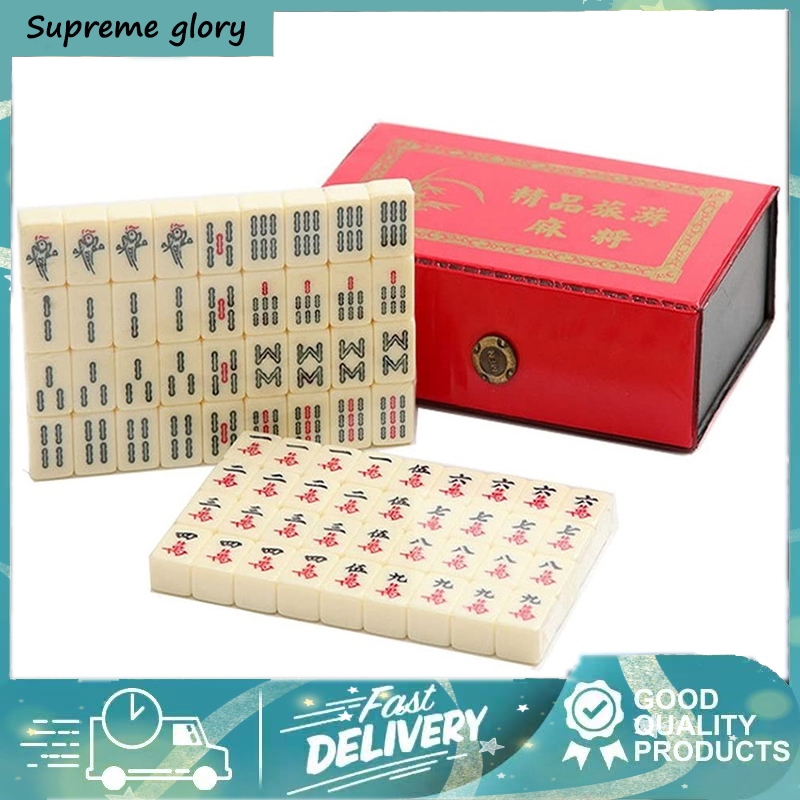 【Local Seller + Spot】 Chinese Mini Mahjong Travel Game Set with 2 Extra ...