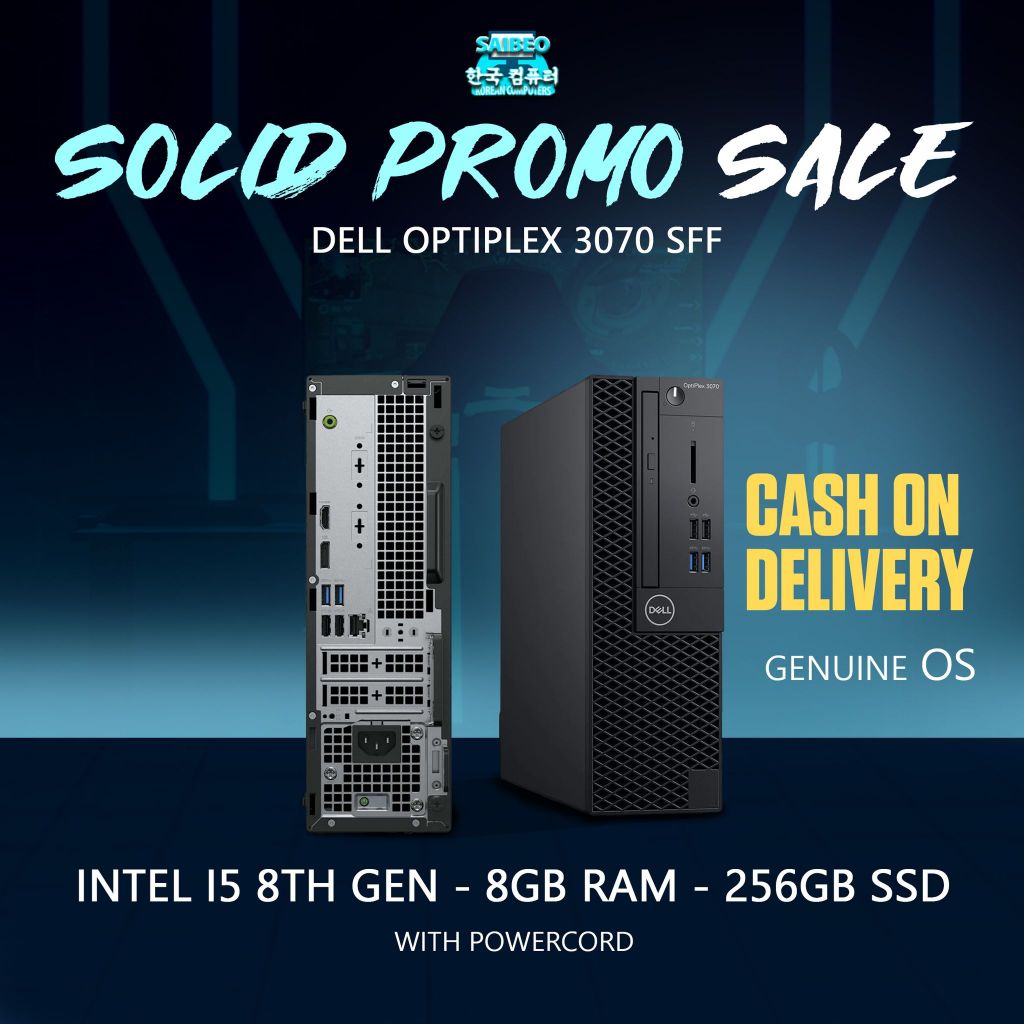 System Unit Dell 3070 SFF i5 8th/9th gen 8gb ram 256gb SSD w/ power ...