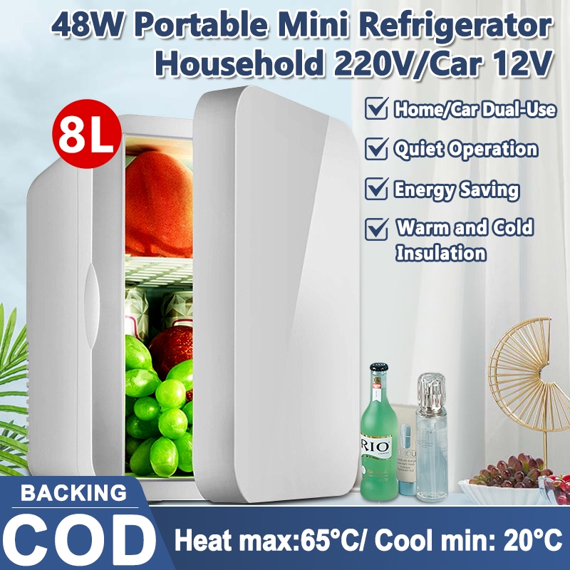 8L Mini Fridge Refrigerator Household and Car Mini Refrigerator Food ...