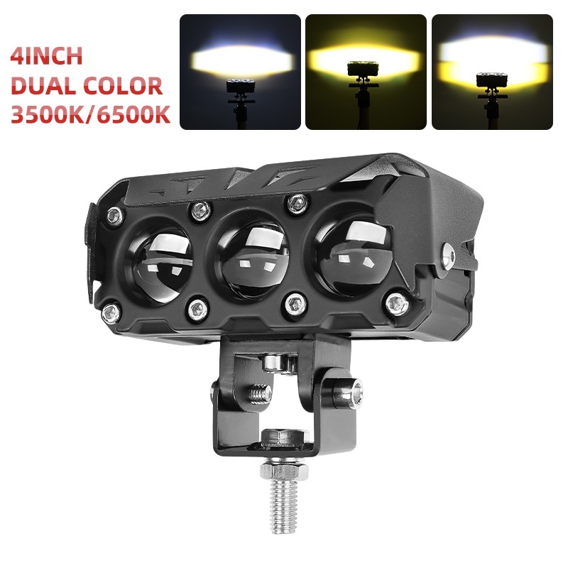 Mini Driving Lights led White+Yellow waterproof light One Pair 3 eyes ...