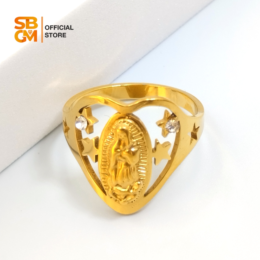 SBGM Jewelry Stainless Steel Non Tarnish Non Fade Religious Nuestra Senora De Guadalupe Ring Shopee Philippines