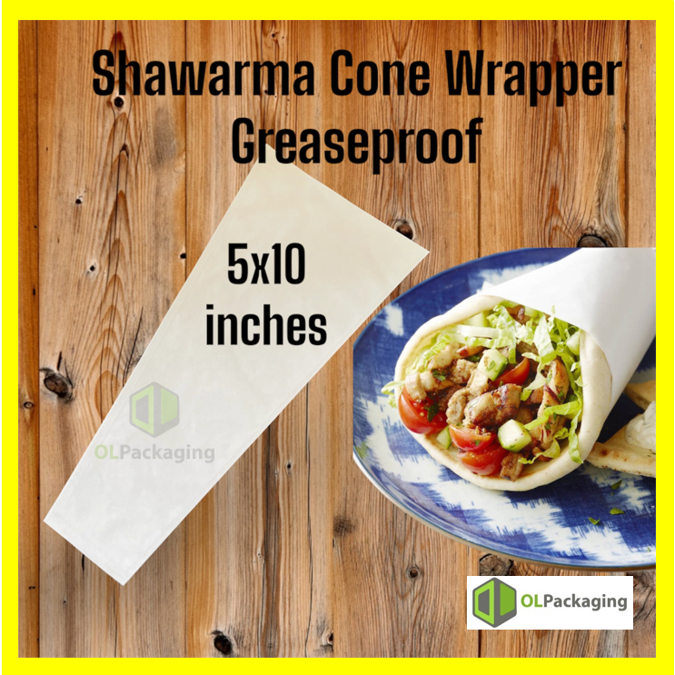 100pcs Shawarma White Wrapper Greaseproof (5x10