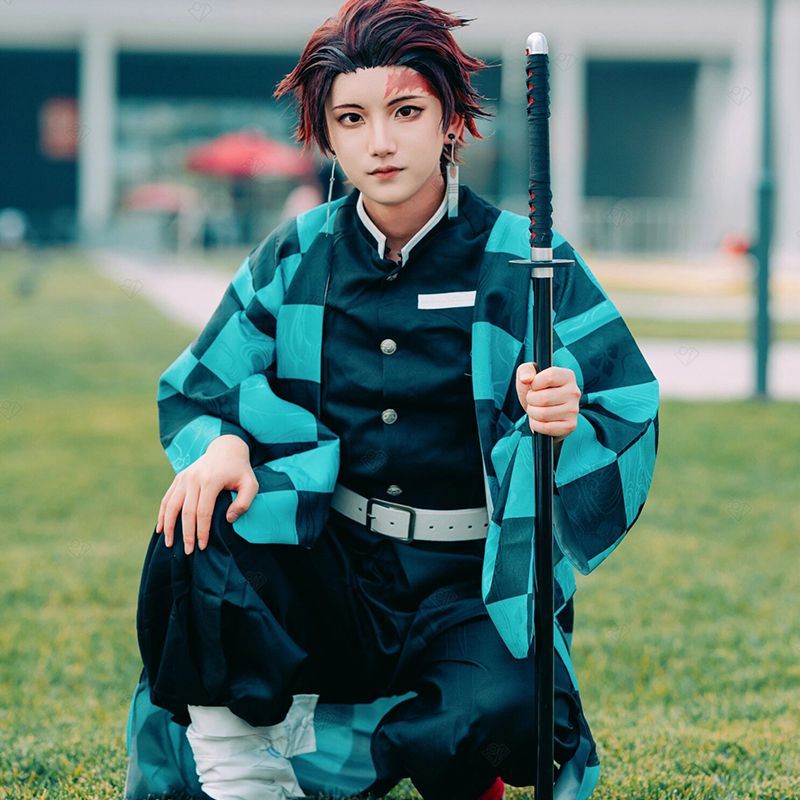 Demon Slayer No Yaiba Kimetsu Tanjiro Cosplay Costume For Men Anime 