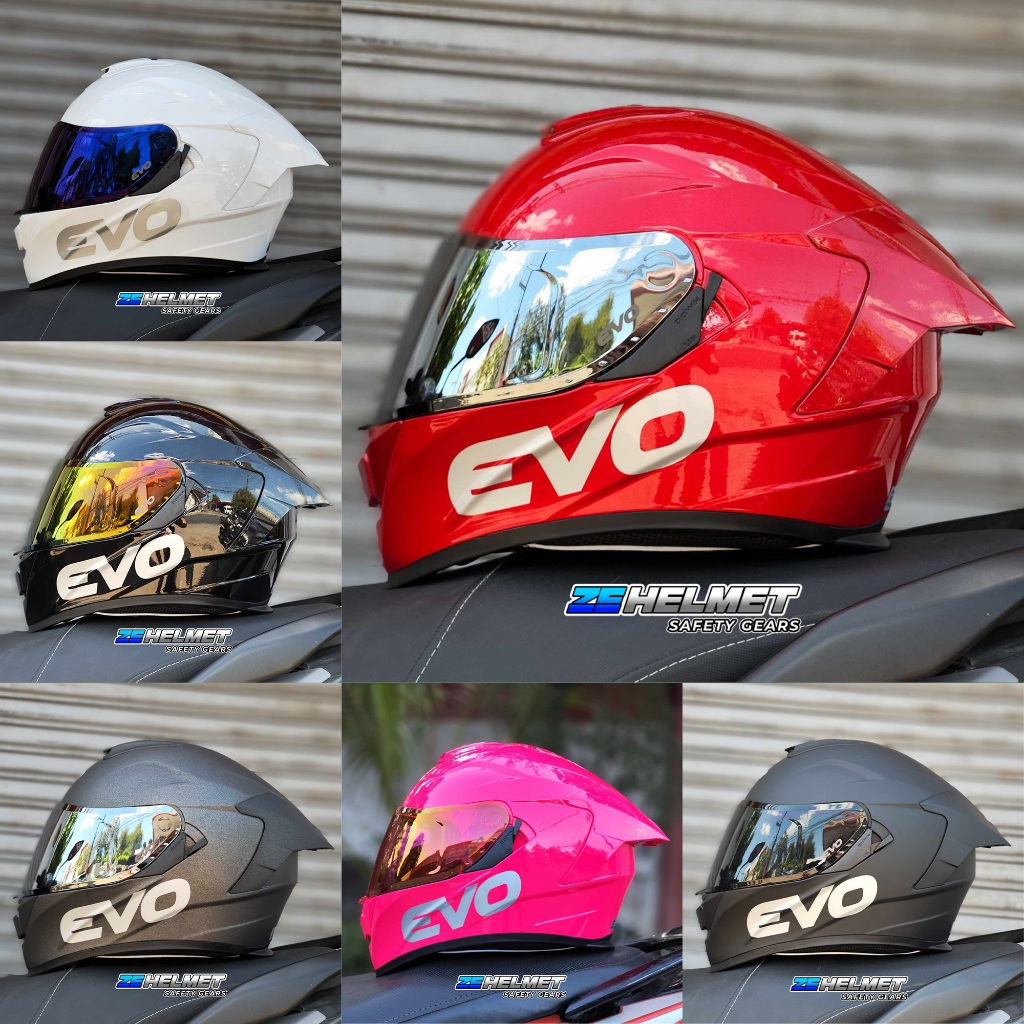 Evo Gt Pro Plain All Colors Full Face Dual Visor With Free Lens