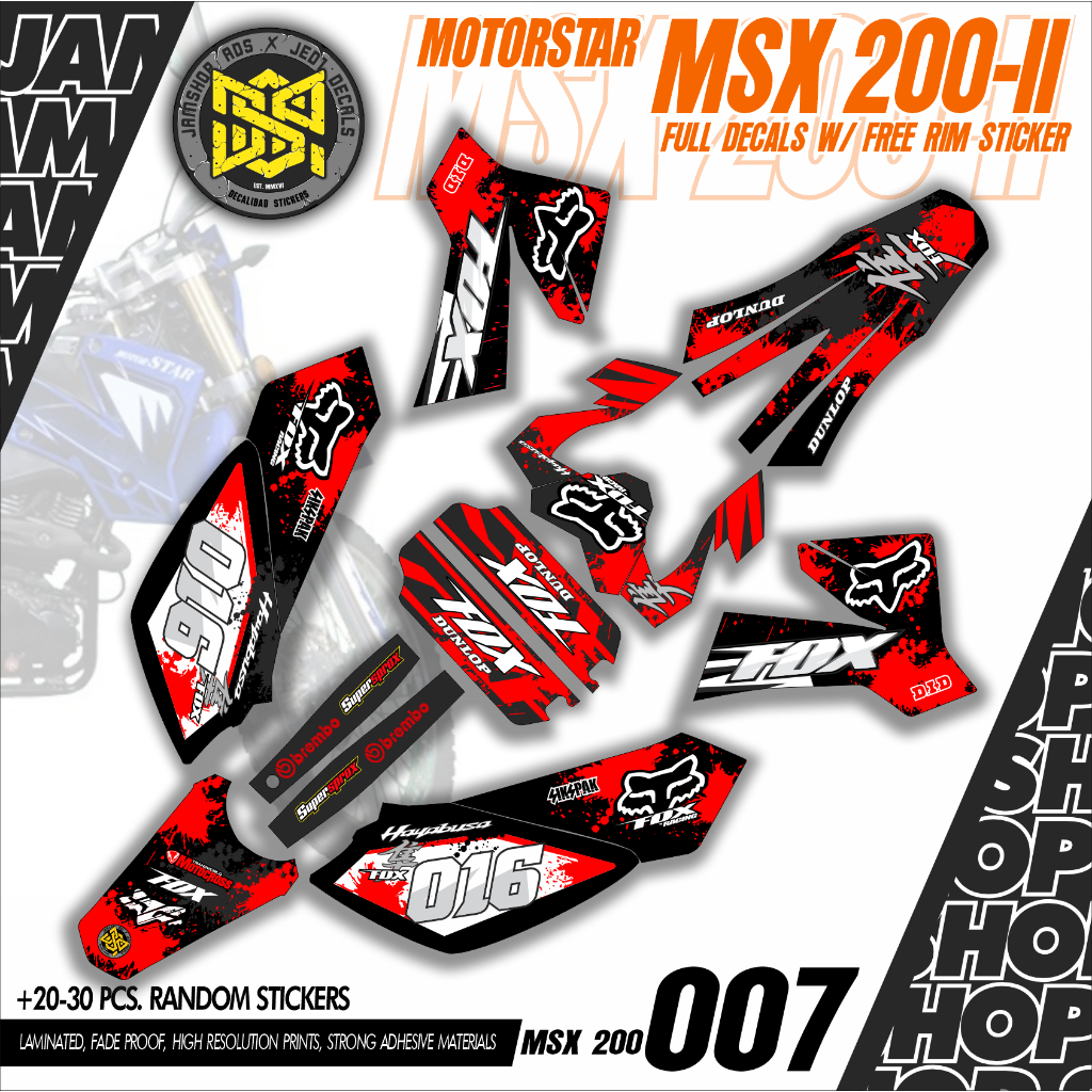 Motostar MSX 200-II Full Decals w/ FREE Rim Sticker | Shopee Philippines
