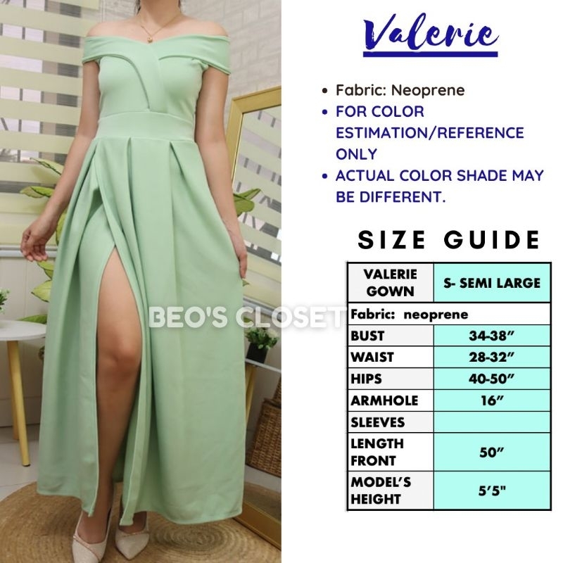 SAGE GREEN/ MINT GREEN NEOPRENE DRESS GOWN Shopee Philippines