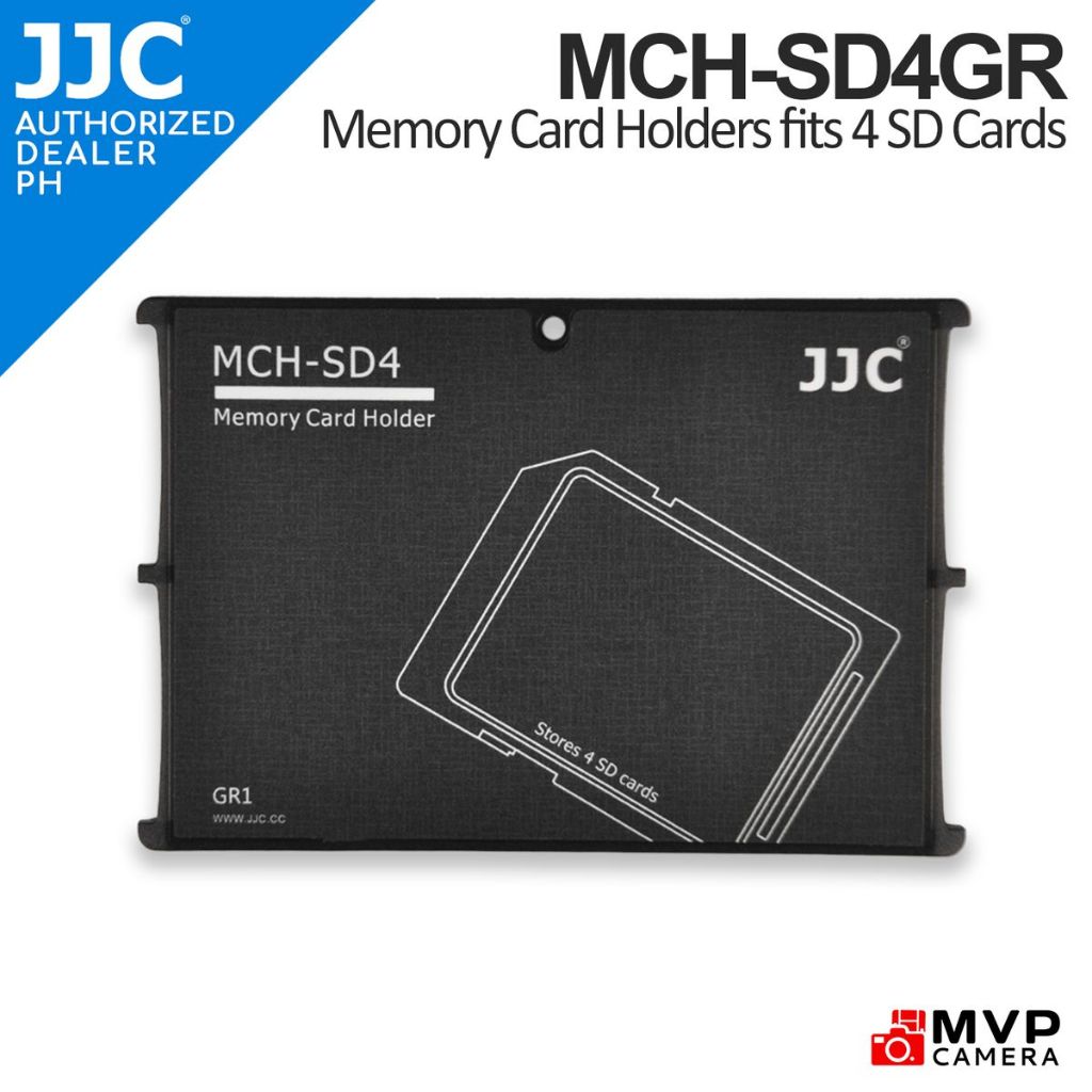 JJC MCH-SD4GR Small Memory Card Case Wallet SD Card Case Case fits 4 SD ...