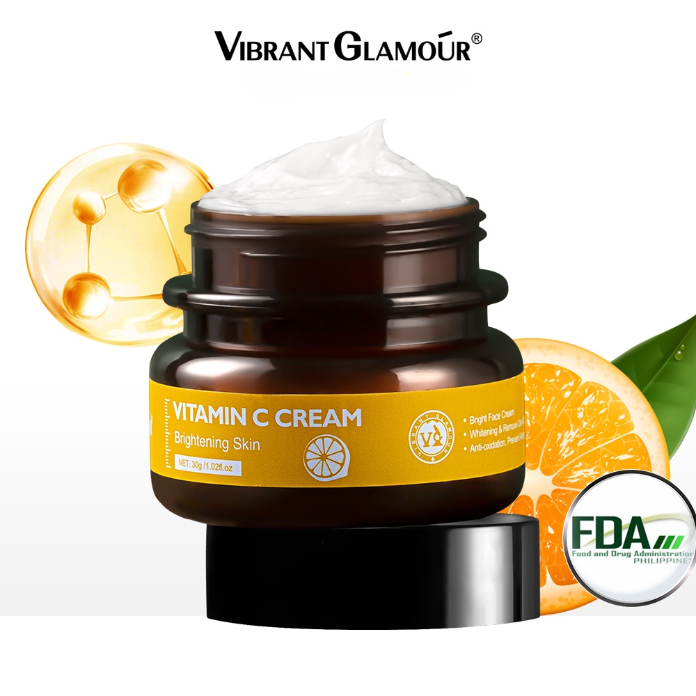 VIBRANT GLAMOUR Vitamin C Face Cream Brightening Whitening Moisture Cream 30g Shopee Philippines