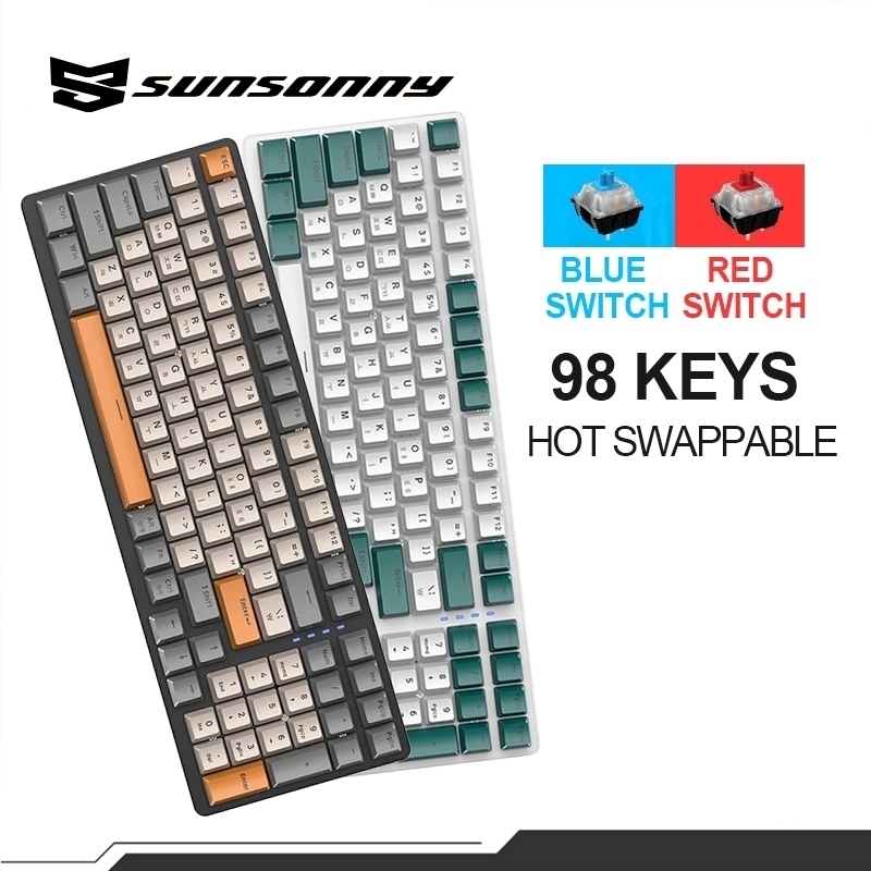 【clearance sale】k3 98 key wired mechanical keyboard Green axis Red axis ...