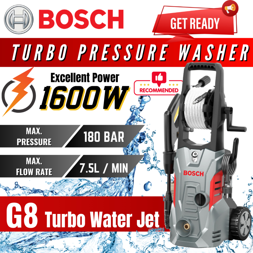 G8 Turbo High Pressure Washer Water Jet 1850W Power Cleaner Sprayer