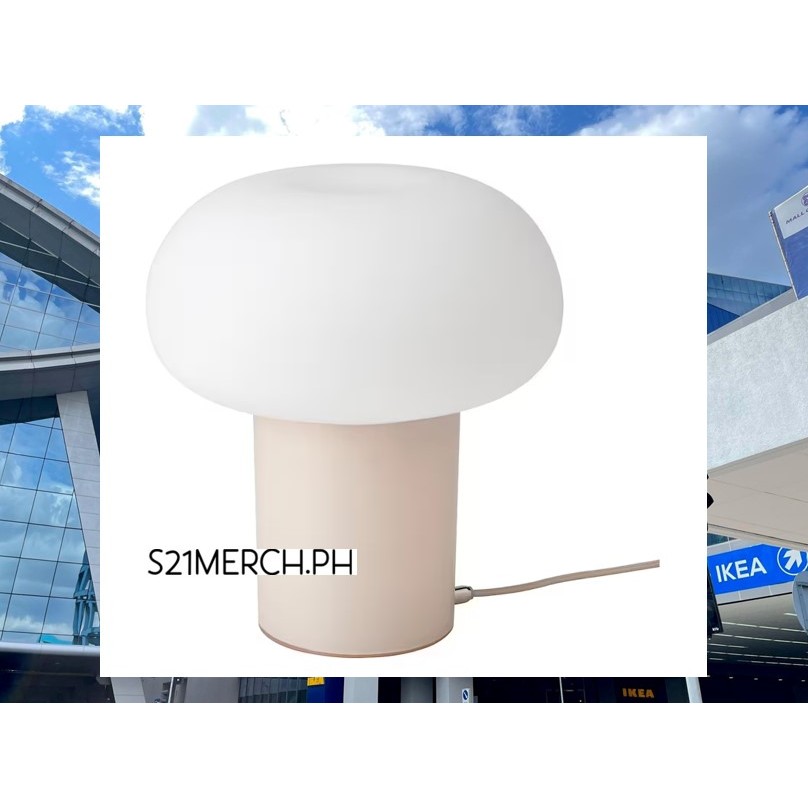 S21 IKEA Genuine DEJSA Table lamp, beige/opal glass, 28 cm (11