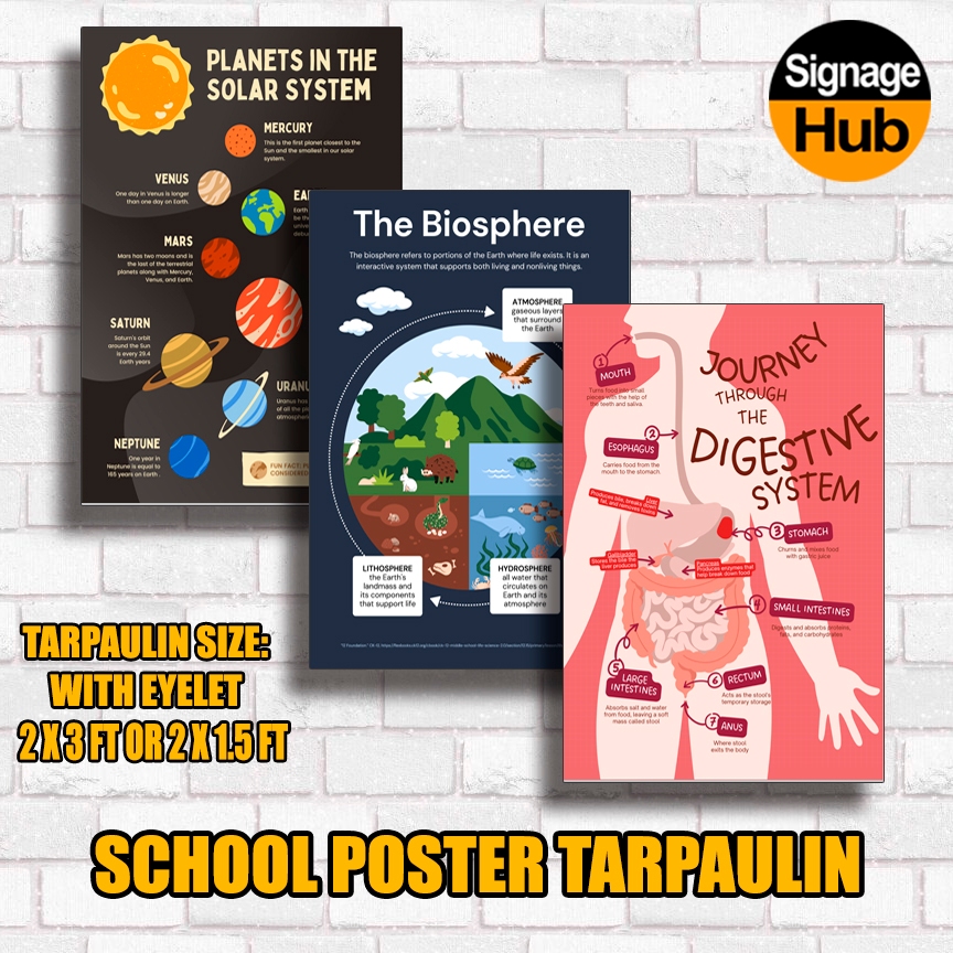 SCHOOL POSTER Tarpaulin 2ft x 3ft or 1.5ft x 2ft | WaterProof Print ...