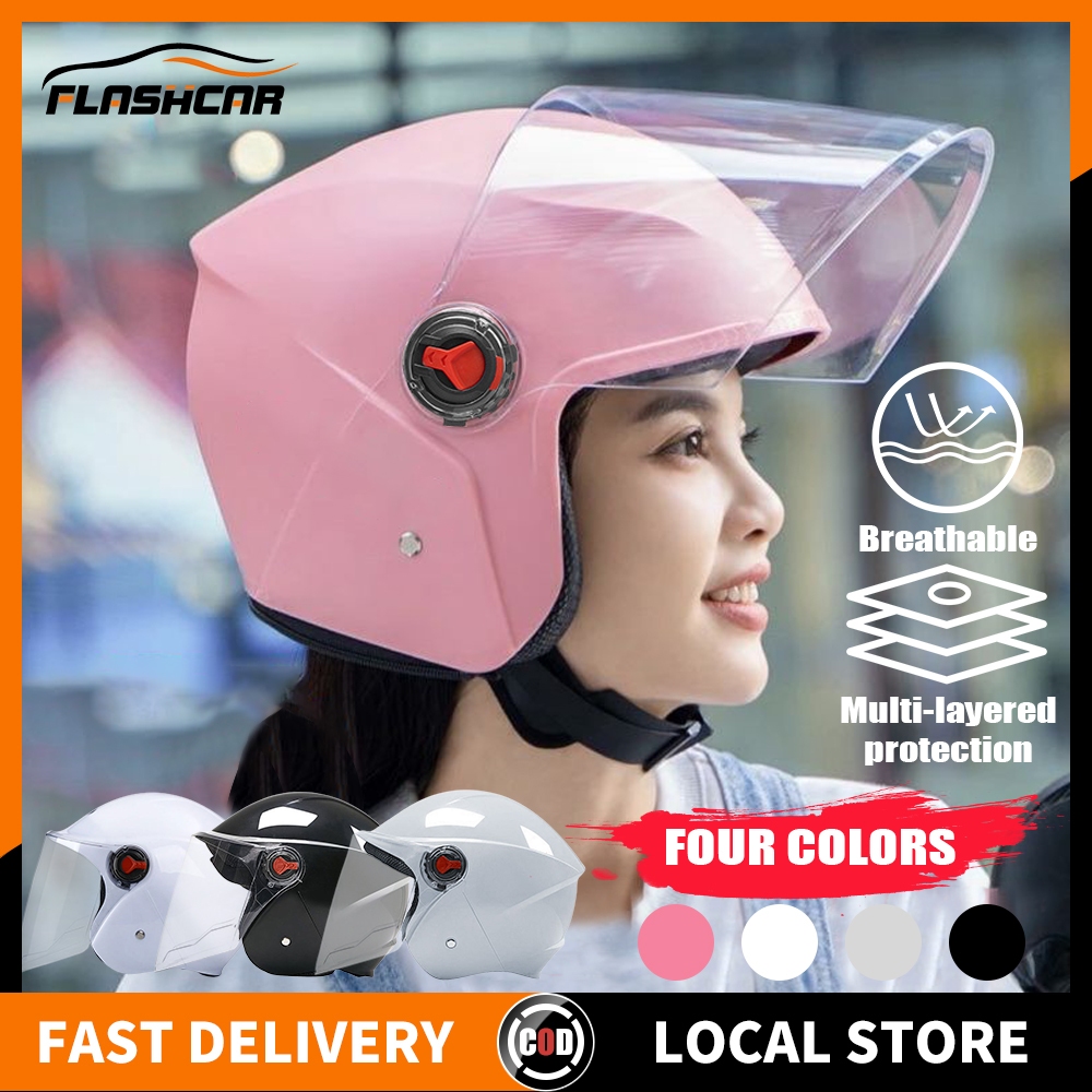 Helmet Motorcycle Open Half Face For Women Multi Layer Thickening Abs