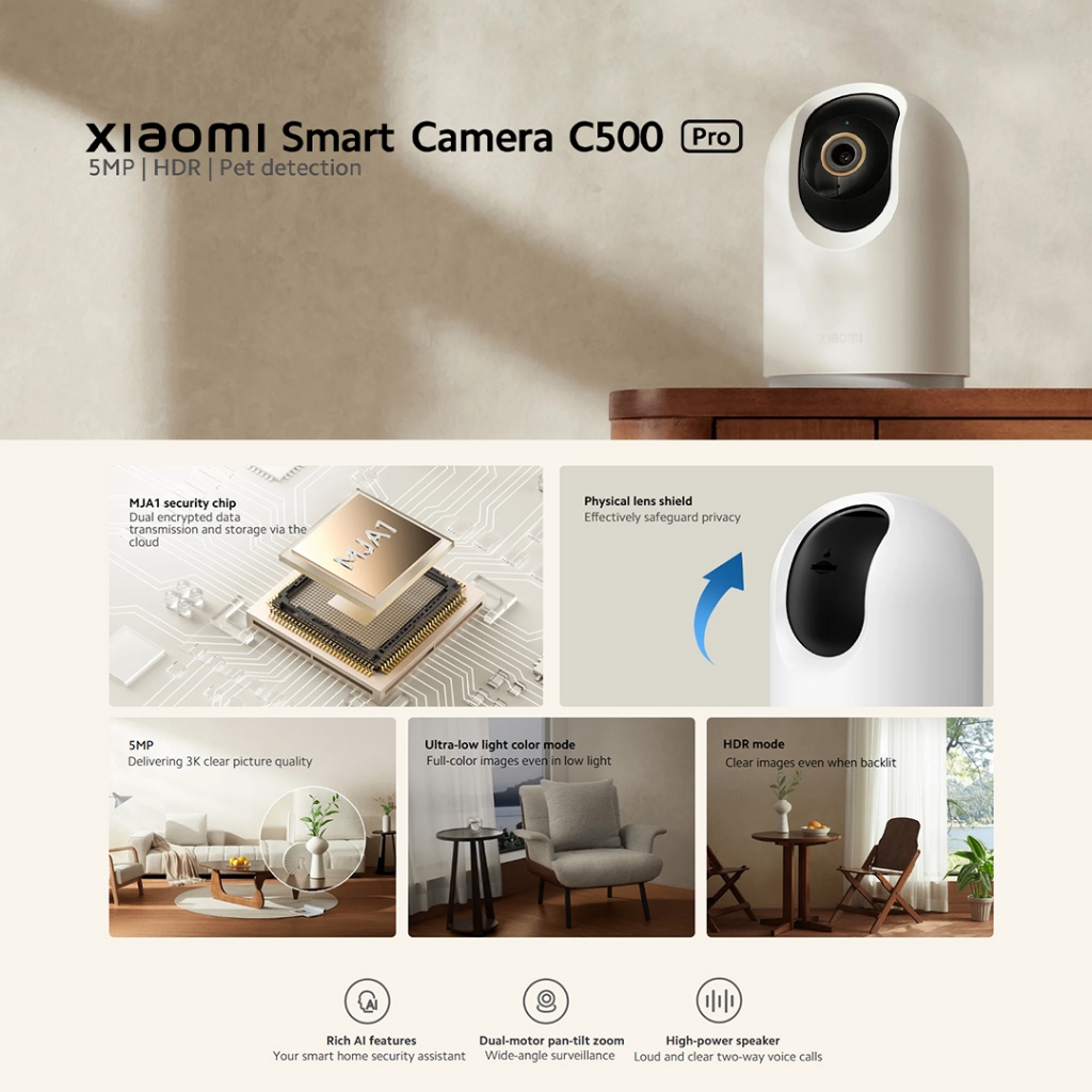 Product image Xiaomi Smart Camera C500 Pro | MJA1 Security Chip | Physical Lens Shield | 5MP Ultra-clear Imaging 1