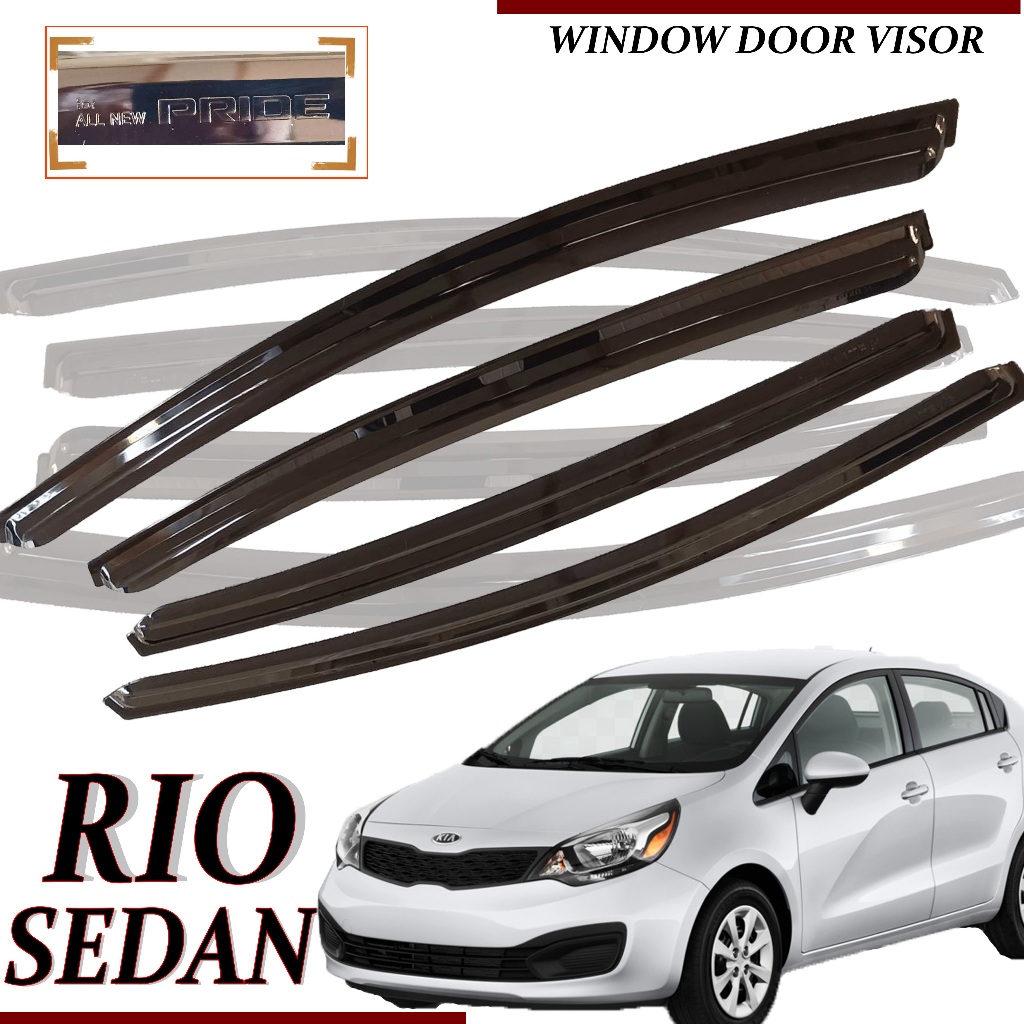 KIA RIO SEDAN 2012-2017 Window Visor Sun Visor Smoke Door Visor Sun ...