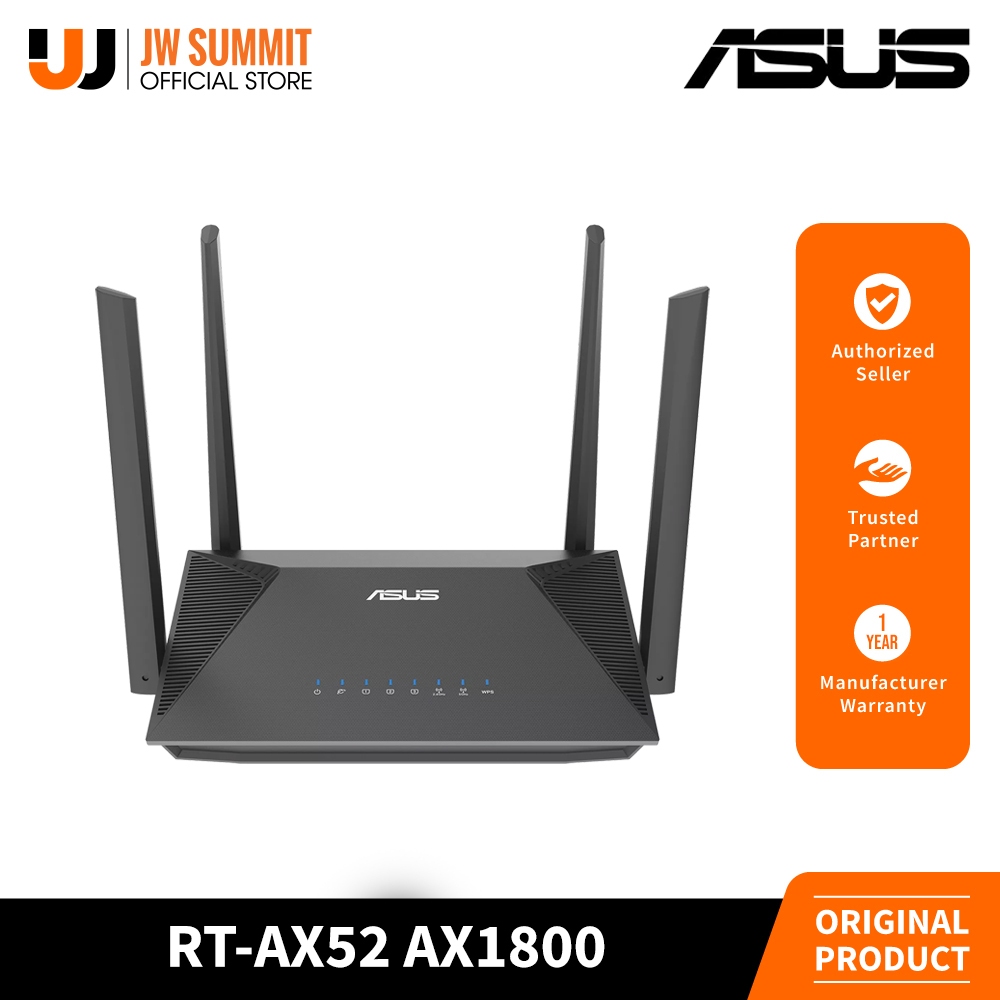 Asus RT-AX52 AX1800 Dual Band WiFi 6 Mesh WiFi System Extendable Router ...