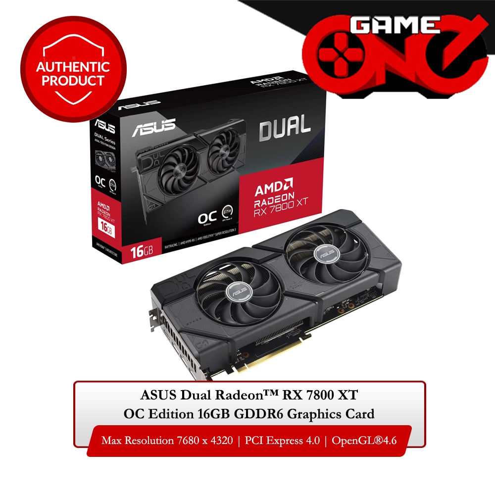 ASUS Dual Radeon™ RX 7800 XT OC Edition 16GB GDDR6 Graphics Card ...