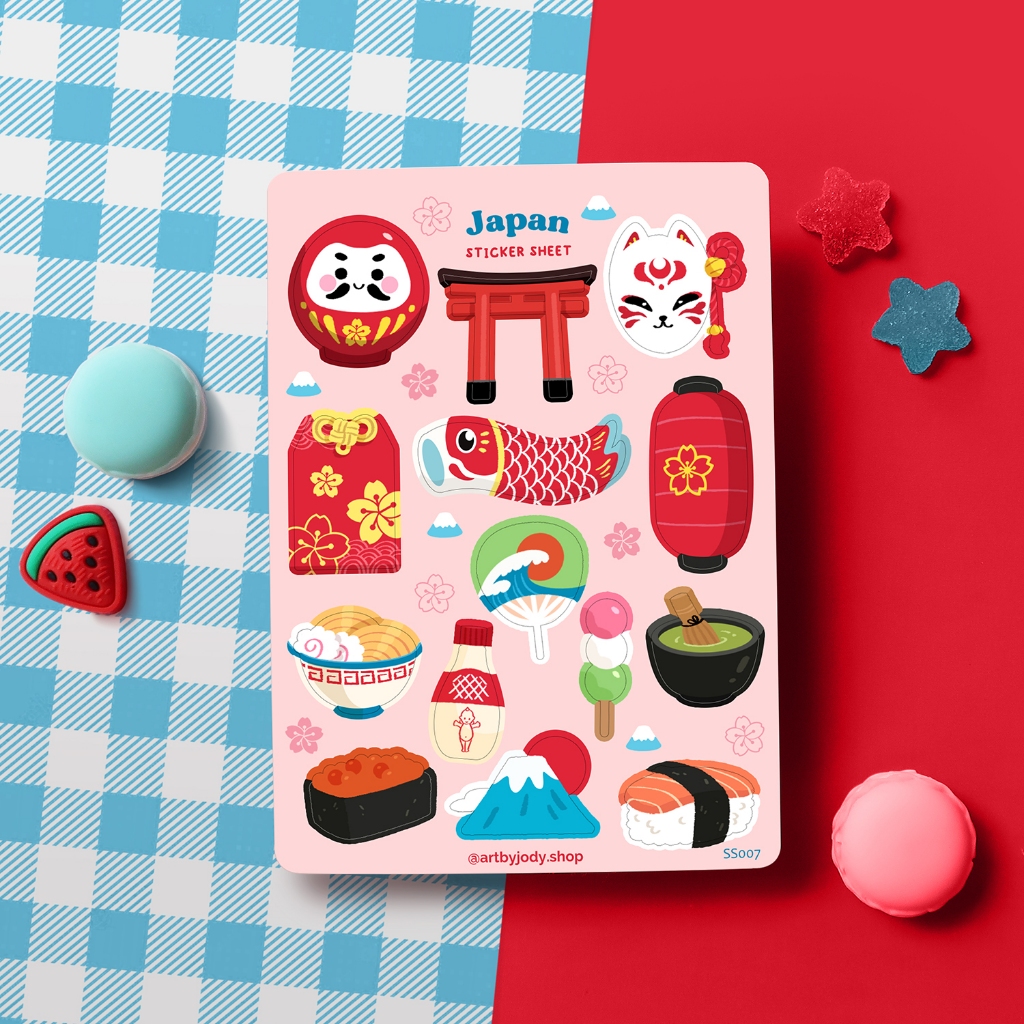 Japan Sticker Sheet Travel Kawaii Planner and Journal, Cozy Stickers ...
