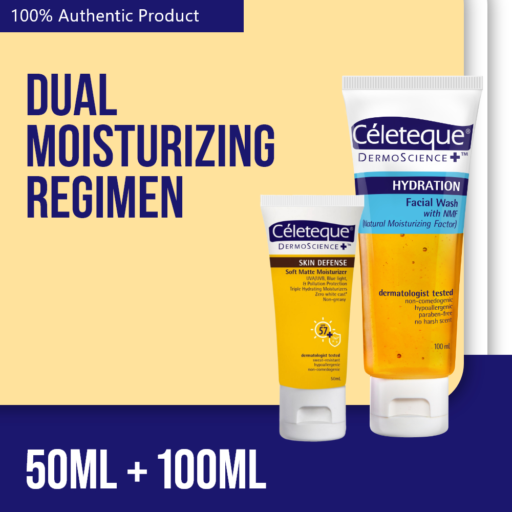 Céleteque Dual Moisturizing Regimen (Facial Wash + SPF50+ Moisturizing