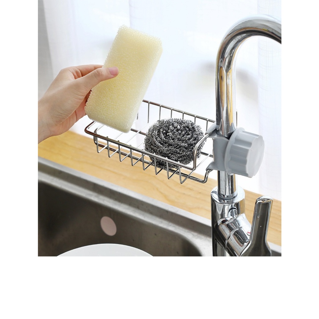 Faucet stainless steel rag storage rack sink organizer | Shopee Philippines