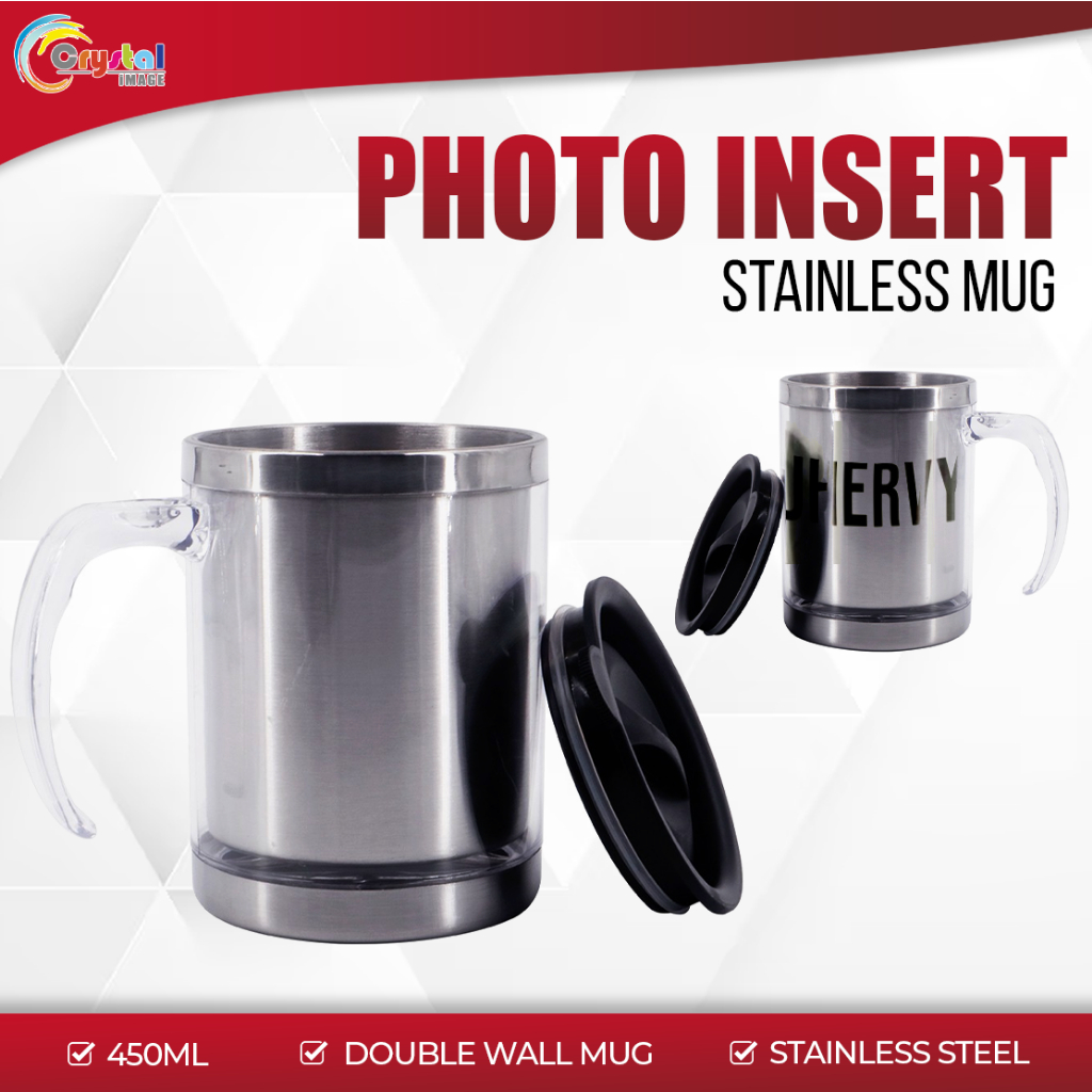Photo Insert Stainless Coffee Mug 450ml | Shopee Philippines