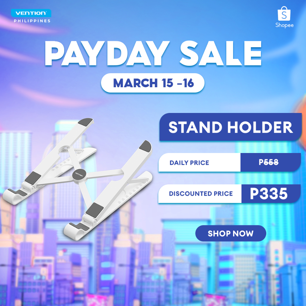 Vention Laptop Stand Adjustable Foldable Laptop Holder riser Stand Portable white plastic