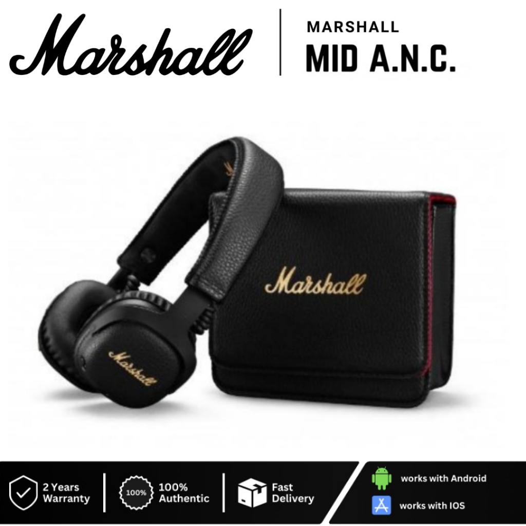 Marshall MID ANC Ear Hook Earphone Bluetooth Earphone Wireless Earphone Noise Cancelling Earphone Shopee Philippines