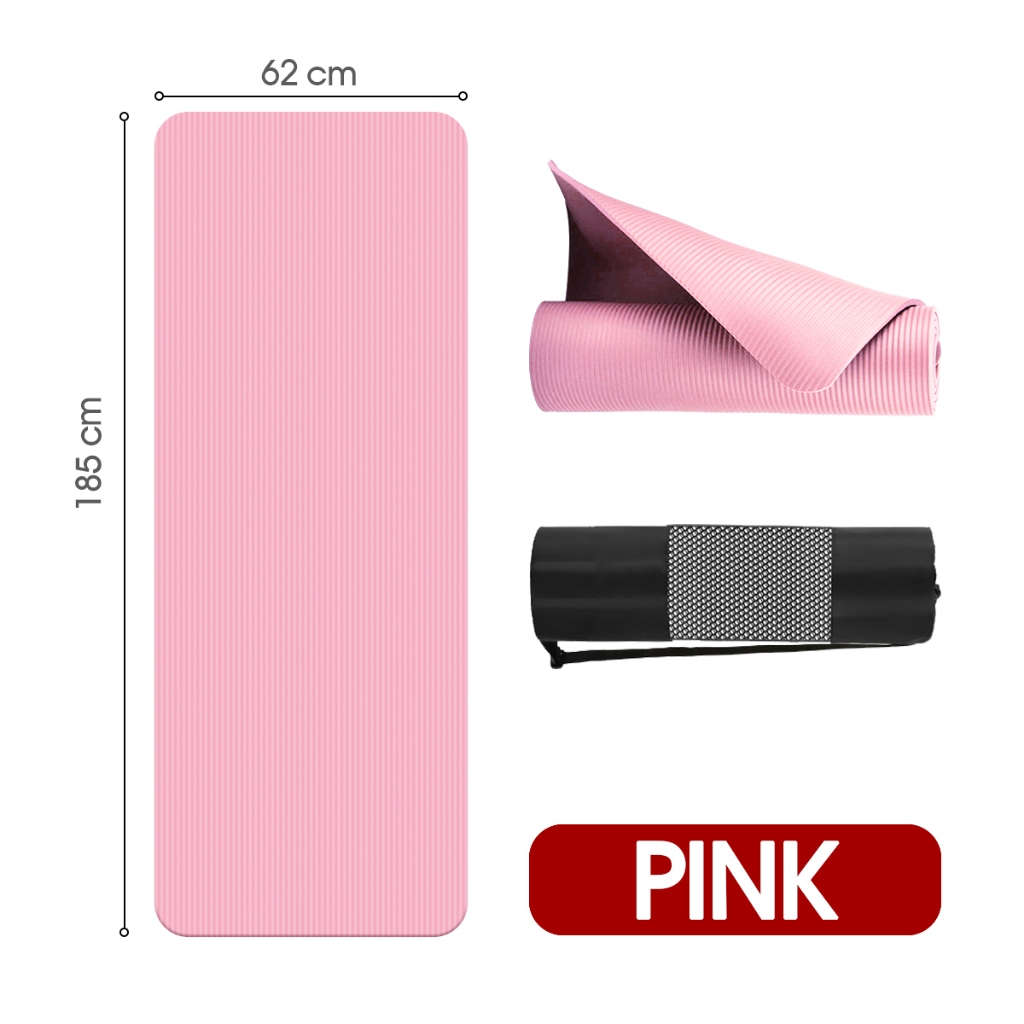 NBR Yoga Mat Non Slip Thicken High Density Soft Comfortable Fitness